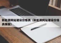 新能源網(wǎng)站建設(shè)價(jià)格表（新能源網(wǎng)站建設(shè)價(jià)格表模板）