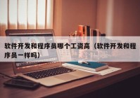 軟件開(kāi)發(fā)和程序員哪個(gè)工資高（軟件開(kāi)發(fā)和程序員一樣嗎）