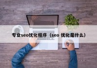專(zhuān)業(yè)seo優(yōu)化程序（seo 優(yōu)化是什么）