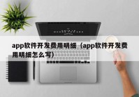 app軟件開發(fā)費(fèi)用明細(xì)（app軟件開發(fā)費(fèi)用明細(xì)怎么寫）