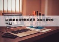 seo優(yōu)化有哪些優(yōu)點缺點（seo主要優(yōu)化什么）