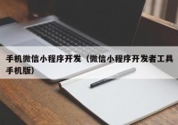 手機(jī)微信小程序開(kāi)發(fā)（微信小程序開(kāi)發(fā)者工具手機(jī)版）