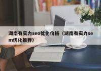 湖南有實(shí)力seo優(yōu)化價格（湖南有實(shí)力sem優(yōu)化推薦）
