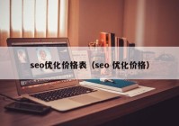 seo優(yōu)化價格表（seo 優(yōu)化價格）