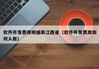 軟件開(kāi)發(fā)費(fèi)用明細(xì)表江西?。ㄜ浖_(kāi)發(fā)費(fèi)用如何入賬）